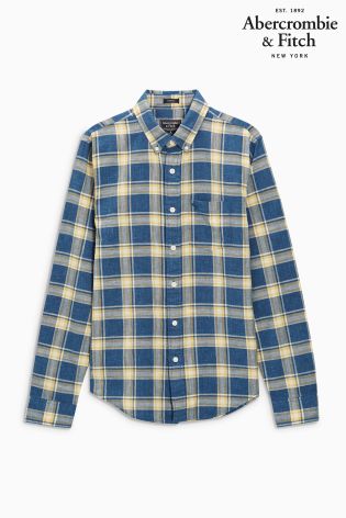 Abercrombie & Fitch Navy Wide Check Shirt
